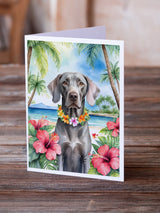 Weimaraner Luau Greeting Cards Pack of 8