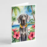 Weimaraner Luau Greeting Cards Pack of 8