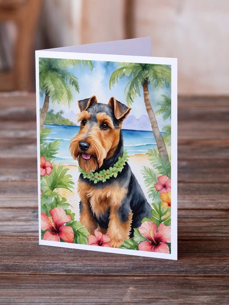 Welsh Terrier Luau Greeting Cards Pack of 8