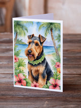 Welsh Terrier Luau Greeting Cards Pack of 8