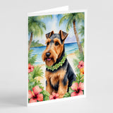 Welsh Terrier Luau Greeting Cards Pack of 8