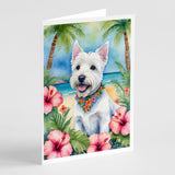 Westie Luau Greeting Cards Pack of 8