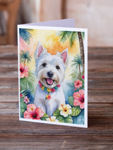 Westie Luau Greeting Cards Pack of 8