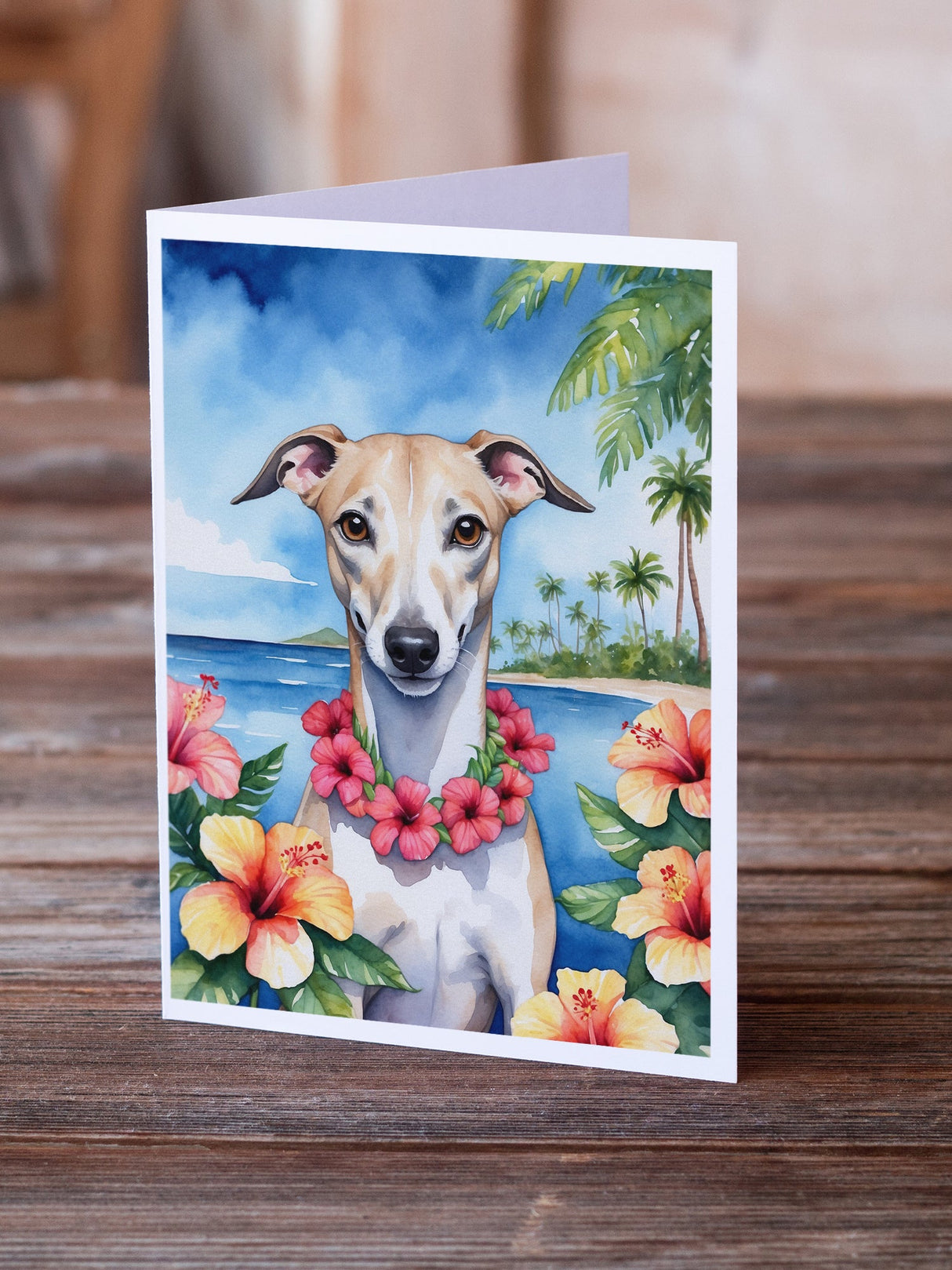 Whippet Luau Greeting Cards Pack of 8