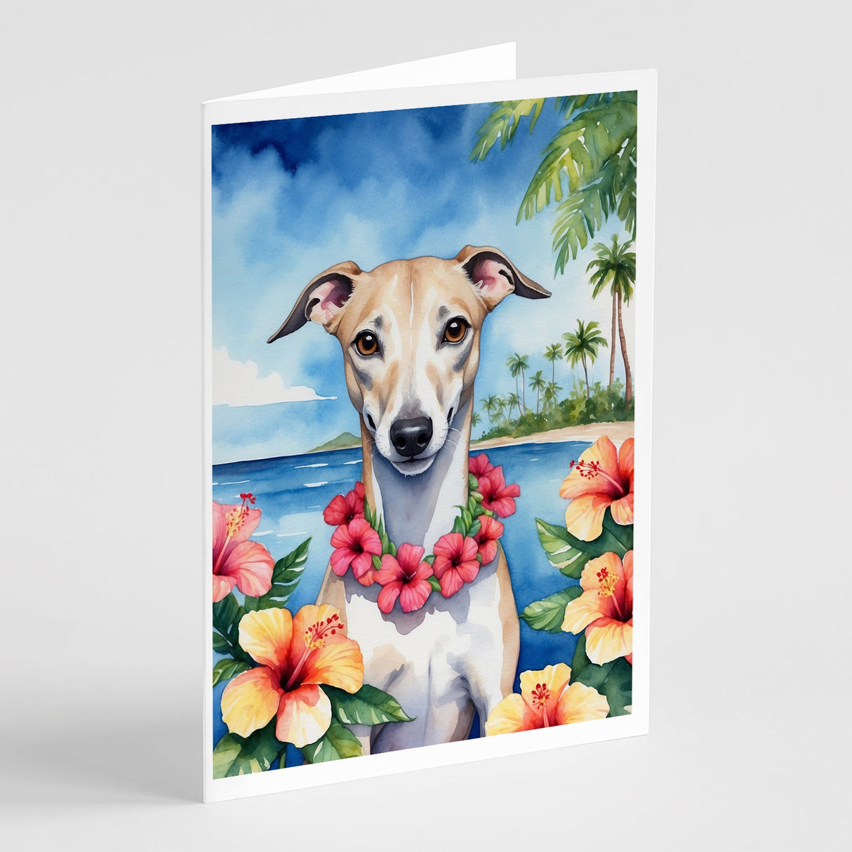 Whippet Luau Greeting Cards Pack of 8