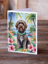 Wirehaired Pointing Griffon Luau Greeting Cards Pack of 8