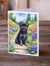 Affenpinscher Spring Garden Greeting Cards Pack of 8