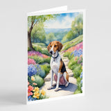 American Foxhound Spring Garden Greeting Cards Pack of 8