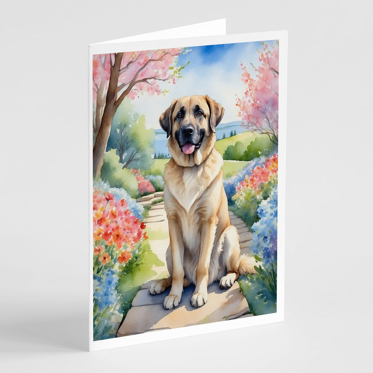 Anatolian Shepherd Spring Garden Greeting Cards Pack of 8