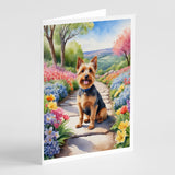 Australian Terrier Spring Garden Greeting Cards Pack of 8