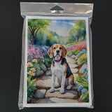 Beagle Spring Garden Greeting Cards Pack of 8