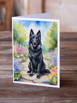 Belgian Sheepdog Spring Path Greeting Cards Pack of 8