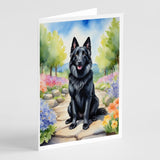 Belgian Sheepdog Spring Path Greeting Cards Pack of 8