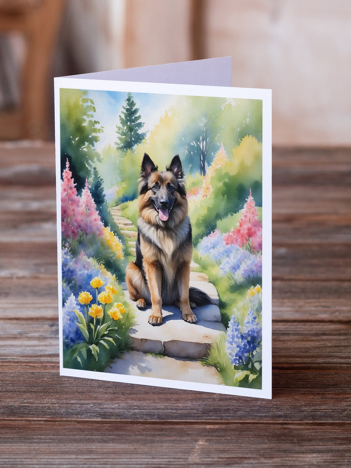 Belgian Tervuren Spring Path Greeting Cards Pack of 8