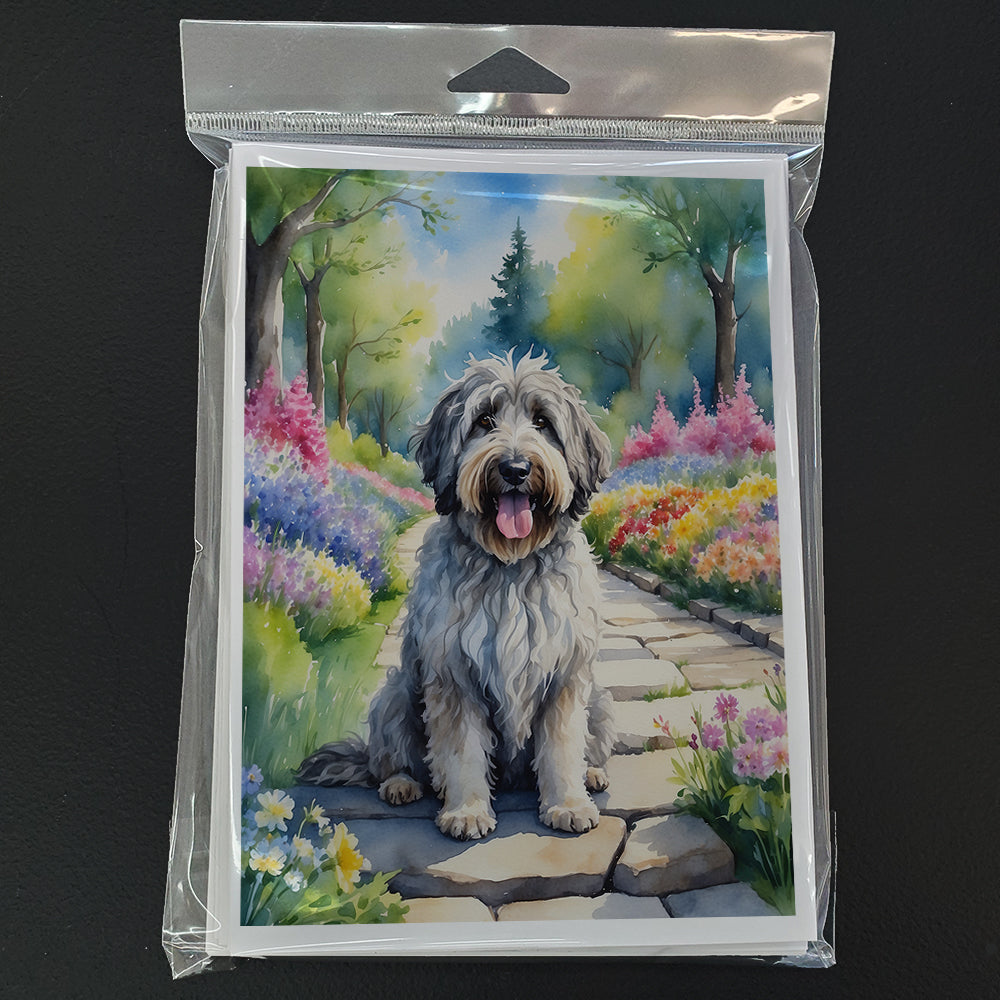 Bergamasco Sheepdog Spring Path Greeting Cards Pack of 8