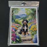 Bernedoodle Spring Path Greeting Cards Pack of 8