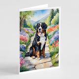 Bernese Mountain Dog Spring Path Greeting Cards Pack of 8