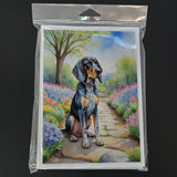 Bluetick Coonhound Spring Path Greeting Cards Pack of 8