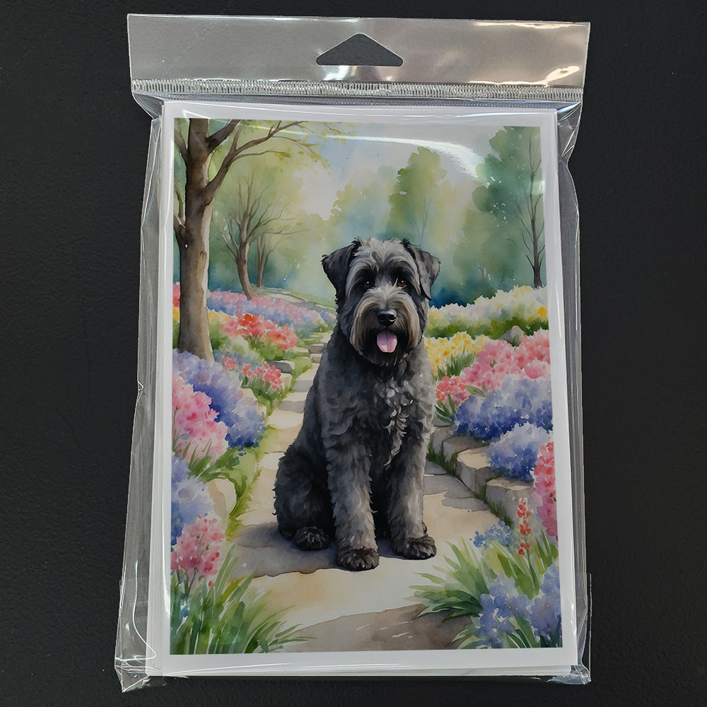 Bouvier des Flandres Spring Path Greeting Cards Pack of 8