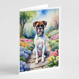 Boxer Spring Path Greeting Cards Pack of 8