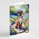 Boxer Spring Path Greeting Cards Pack of 8