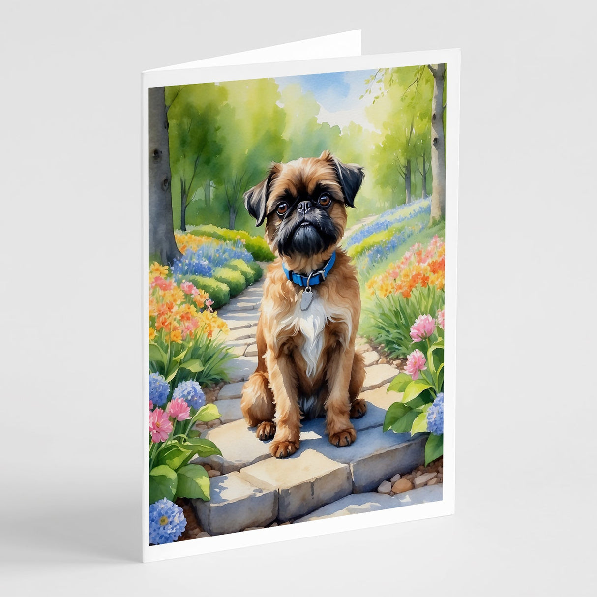 Brussels Griffon Spring Path Greeting Cards Pack of 8