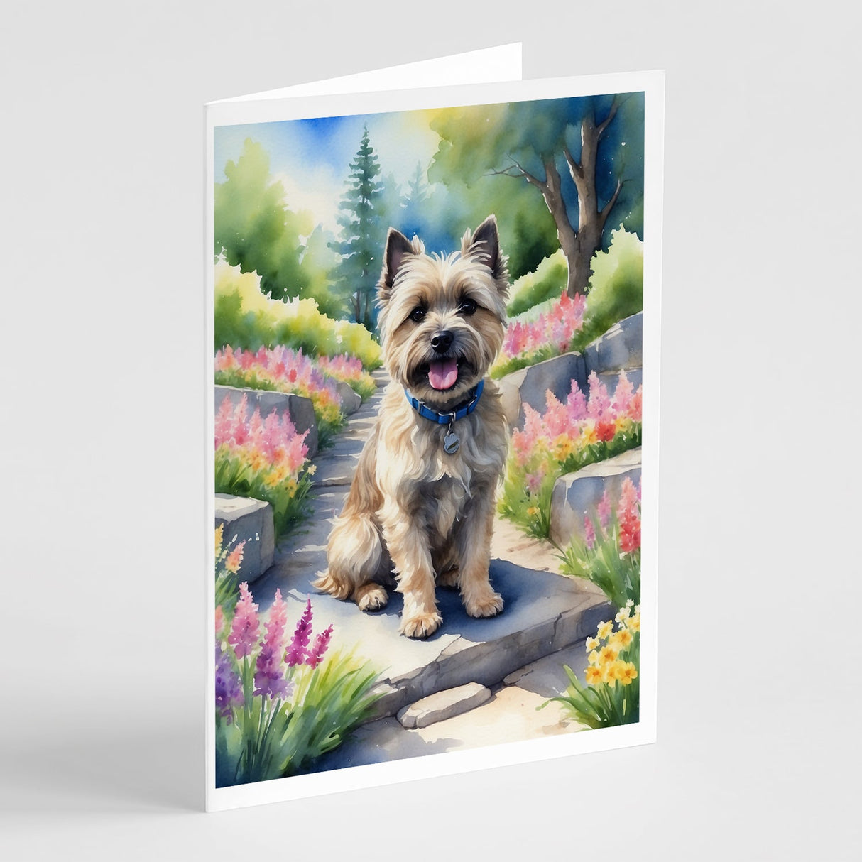 Cairn Terrier Spring Path Greeting Cards Pack of 8