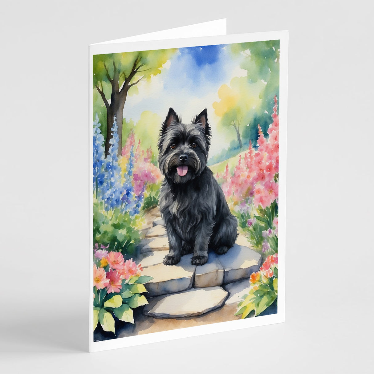 Cairn Terrier Spring Path Greeting Cards Pack of 8