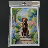 Chesapeake Bay Retriever Spring Path Greeting Cards Pack of 8