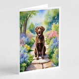 Chesapeake Bay Retriever Spring Path Greeting Cards Pack of 8