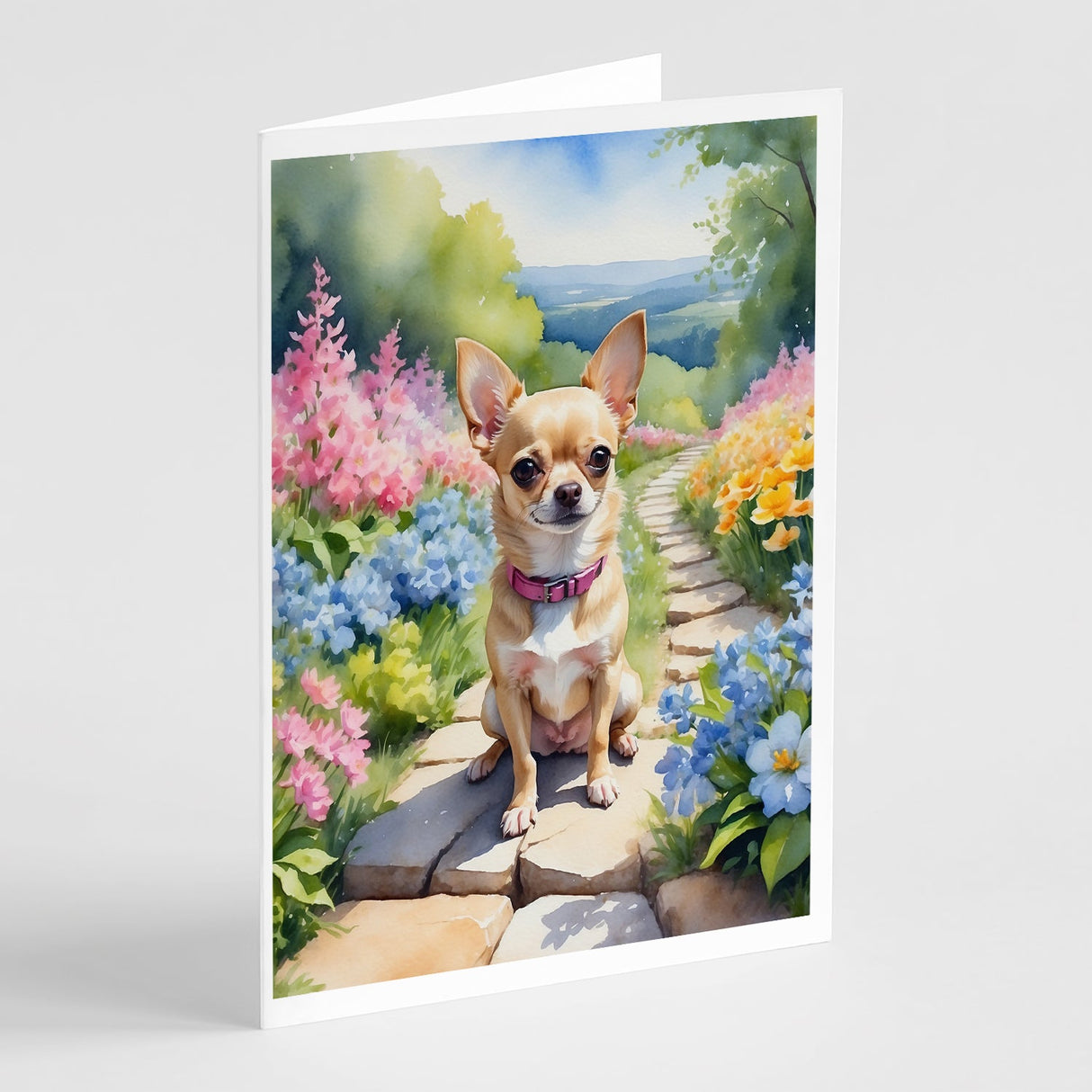 Chihuahua Spring Path Greeting Cards Pack of 8