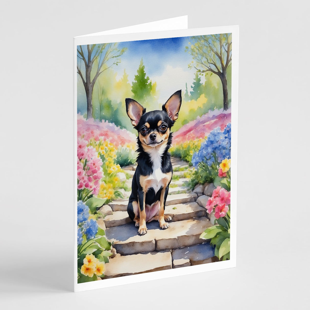 Chihuahua Spring Path Greeting Cards Pack of 8