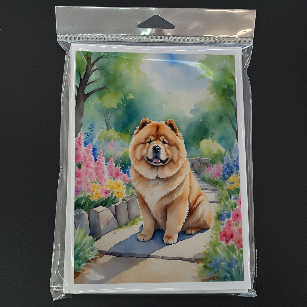 Chow Chow Spring Path Greeting Cards Pack of 8