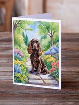 Cocker Spaniel Spring Path Greeting Cards Pack of 8