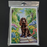 Cocker Spaniel Spring Path Greeting Cards Pack of 8