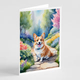 Corgi Spring Path Greeting Cards Pack of 8