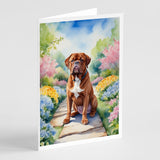 Dogue de Bordeaux Spring Path Greeting Cards Pack of 8