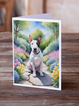 English Bull Terrier Spring Path Greeting Cards Pack of 8