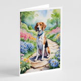 English Foxhound Spring Path Greeting Cards Pack of 8