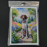 German Shorthaired Pointer Spring Path Greeting Cards Pack of 8