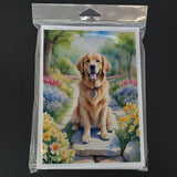 Golden Retriever Spring Path Greeting Cards Pack of 8