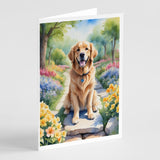 Golden Retriever Spring Path Greeting Cards Pack of 8