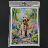 Goldendoodle Spring Path Greeting Cards Pack of 8