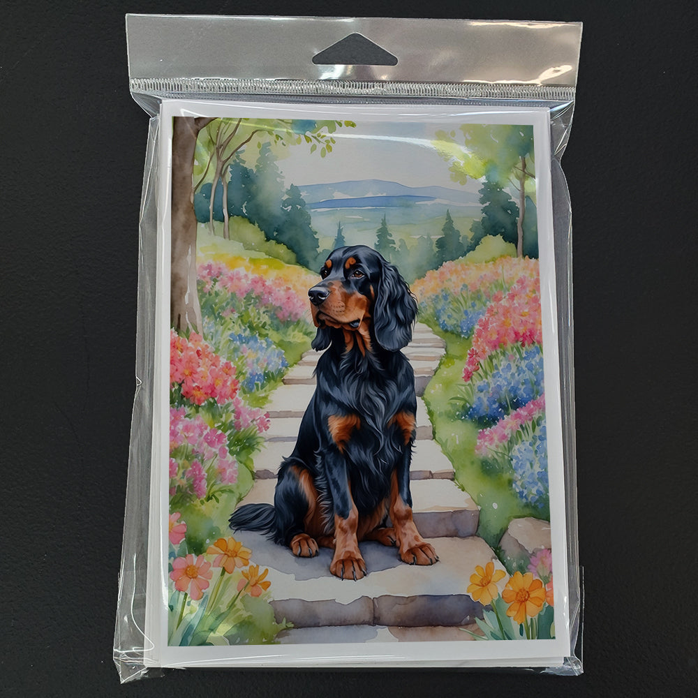 Gordon Setter Spring Path Greeting Cards Pack of 8