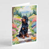 Gordon Setter Spring Path Greeting Cards Pack of 8