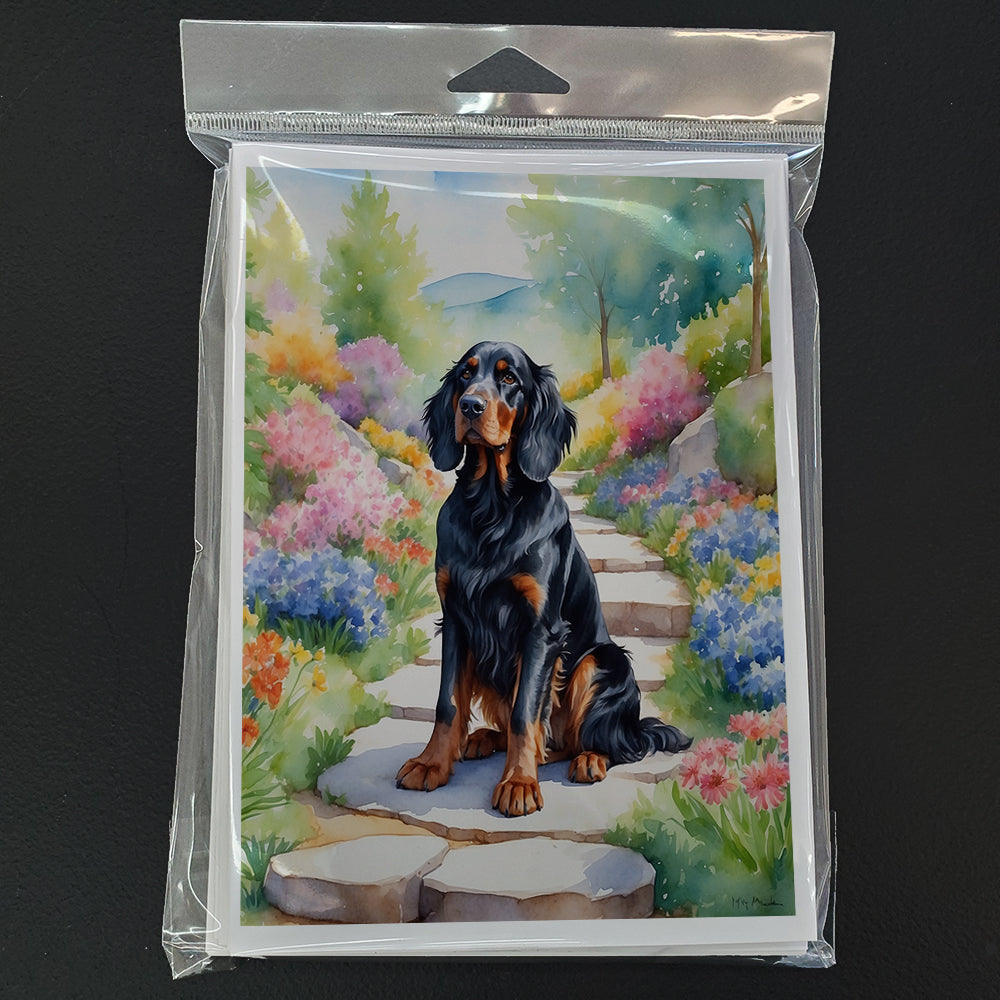 Gordon Setter Spring Path Greeting Cards Pack of 8