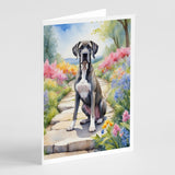 Great Dane Spring Path Greeting Cards Pack of 8