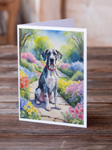 Great Dane Spring Path Greeting Cards Pack of 8