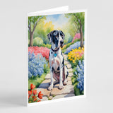 Great Dane Spring Path Greeting Cards Pack of 8