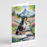 Greater Swiss Mountain Dog Spring Path Greeting Cards Pack of 8